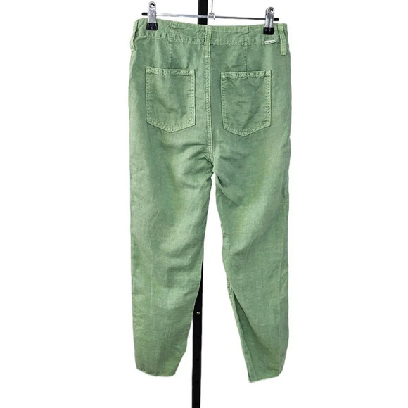 Mother Womens The Shaker  Chop Crop Hedge Green Size 23 Lyocell Cotton Raw Hem - Picture 2 of 12